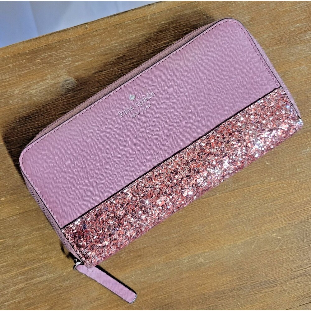Kate Spade Greta Court Glitter Zip Around Continental Wallet